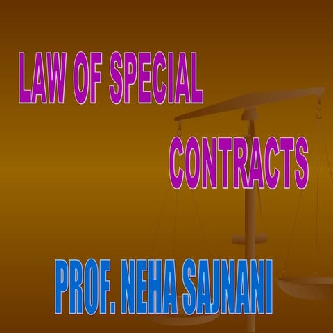 Law of special contracts