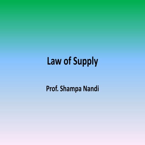 Law of supply