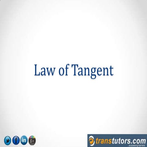 Law of tangent