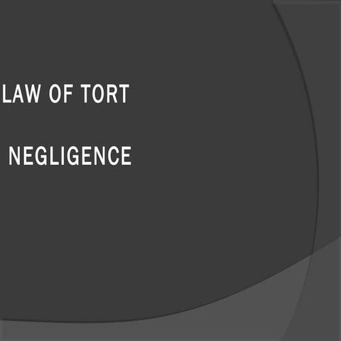 EUT440 LAW 3 (Negligence)