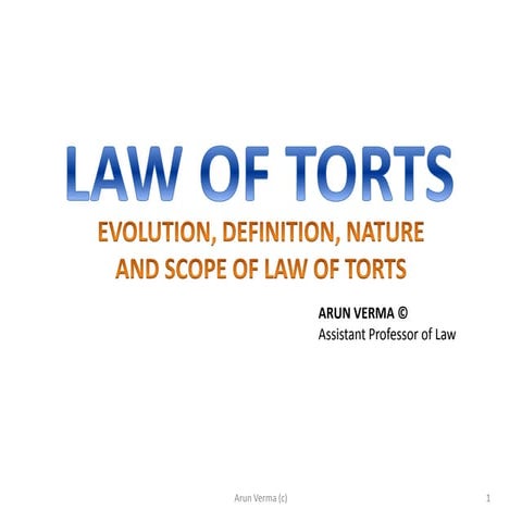 Law of torts Introduction