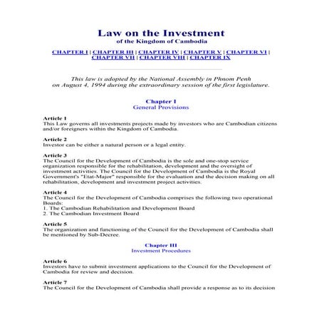 Law on investment(en)