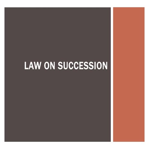 Succession (Articles 774-1116 Civil Code
