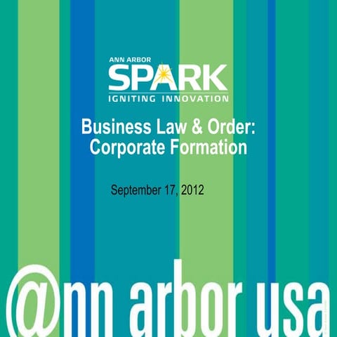 Corporate Formation - Business Law & Order Event Series