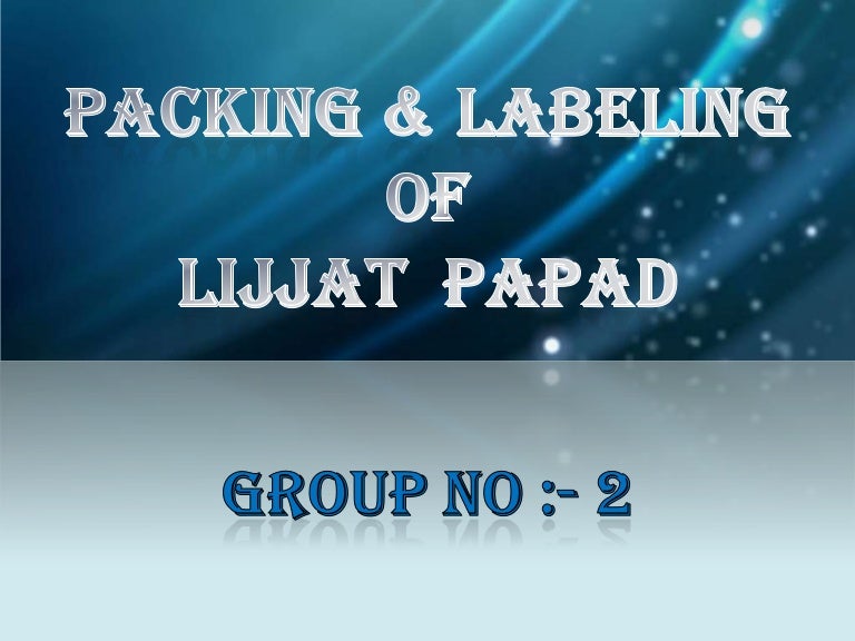 packing & labeling ppt