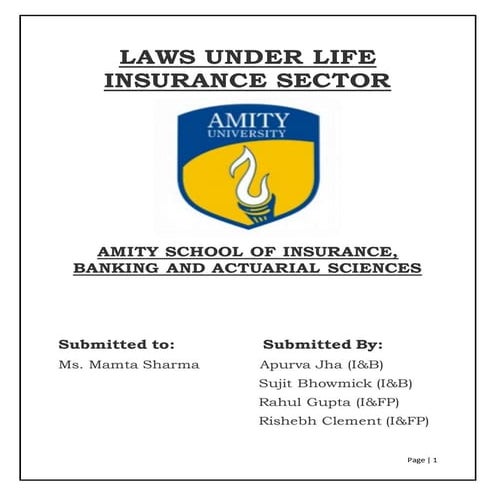 Laws Under Life Insurance Sector