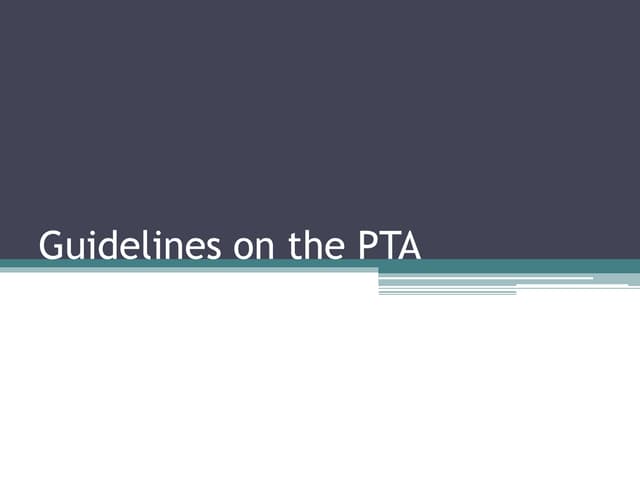 Law Related ( Guidelines on the PTA )