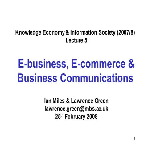 Lawrence Green presentation on E-Business 