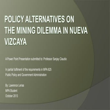 dirty policy study: Mining in Nueva Vizcaya, Philippines
