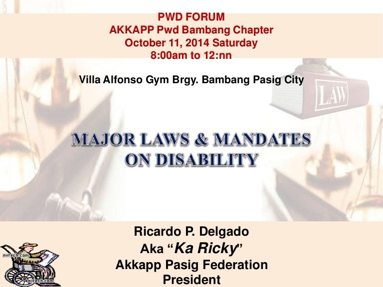 Laws And Mandates For Persons With Disabilities