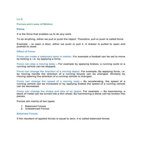 Laws and newtons motion