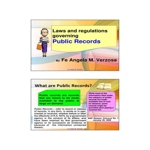 Laws and regulations governing public records