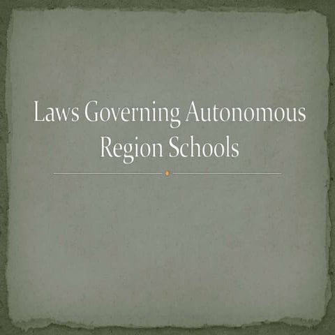 Laws governing autonomous region schools