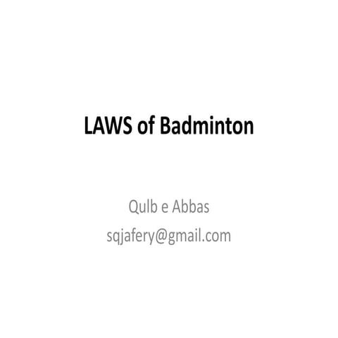 Laws of badminton