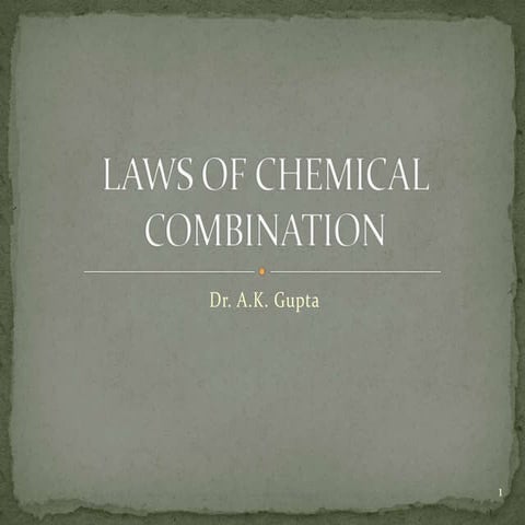 Laws of chemical combination