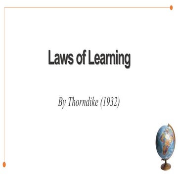Laws of Learning