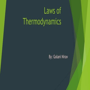 Law’s of thermodynamics  