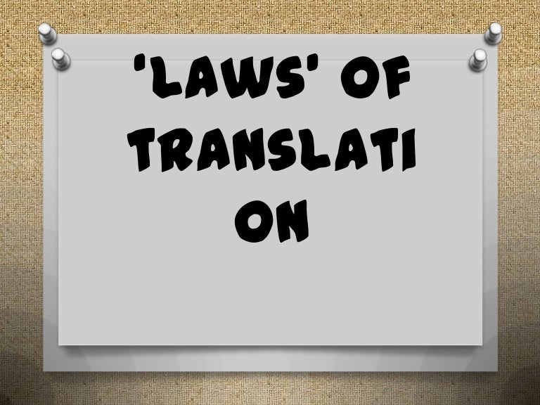 Laws’ of translation