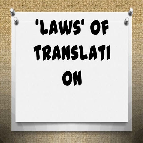 Laws’ of translation