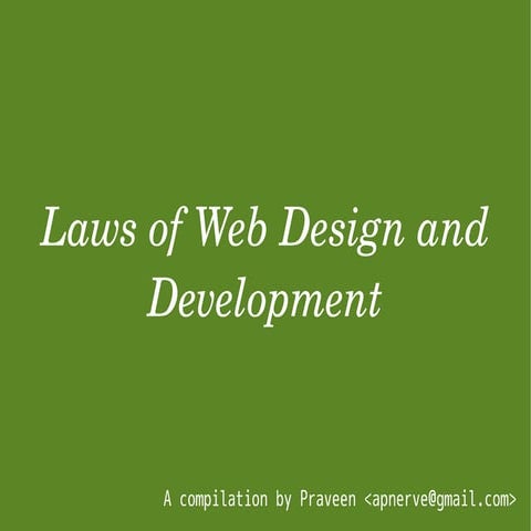 Laws of Web Development