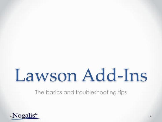 Lawson Microsoft Addins