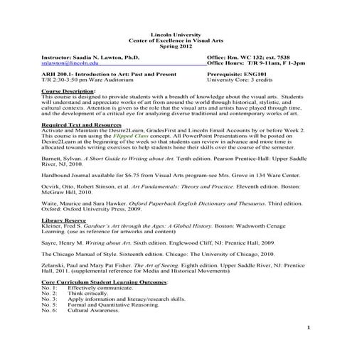 Lawton Sample Syllabi Package