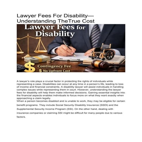 Disability Lawyer Fees: Guide to Costs & Payment | DOCX