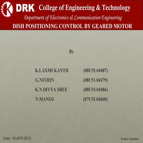 Dish position control using Geared Motor