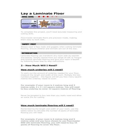 Lay a laminate floor