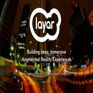 Layar Augmented Reality Platform - information for brands and publishers