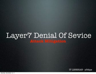 Layer 7 denial of services attack mitigation