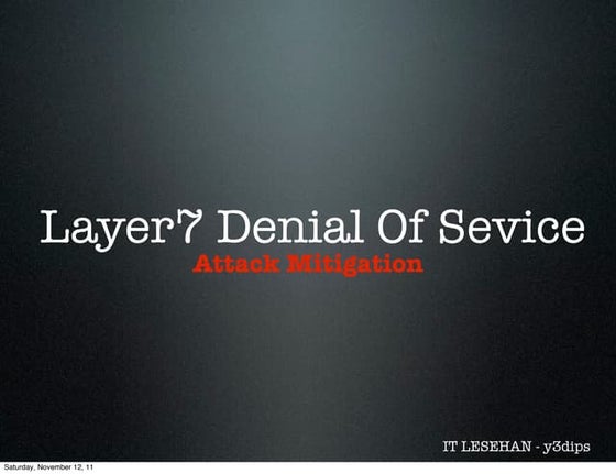 Layer 7 denial of services attack mitigation
