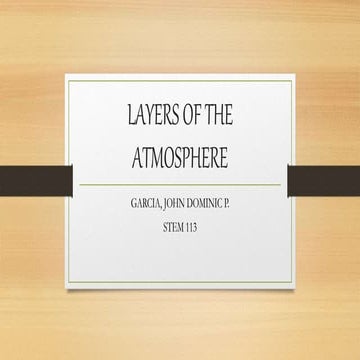 Layers of the atmosphere