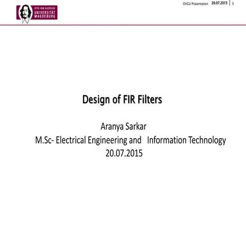 Design of FIR Filters