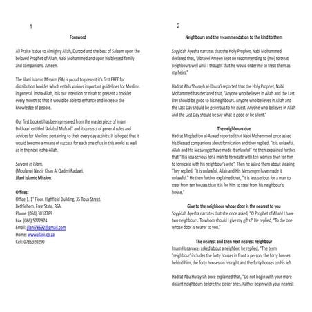 Rights of neighbours and orphans