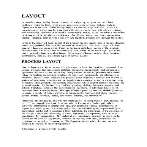 Layout &amp; capacity