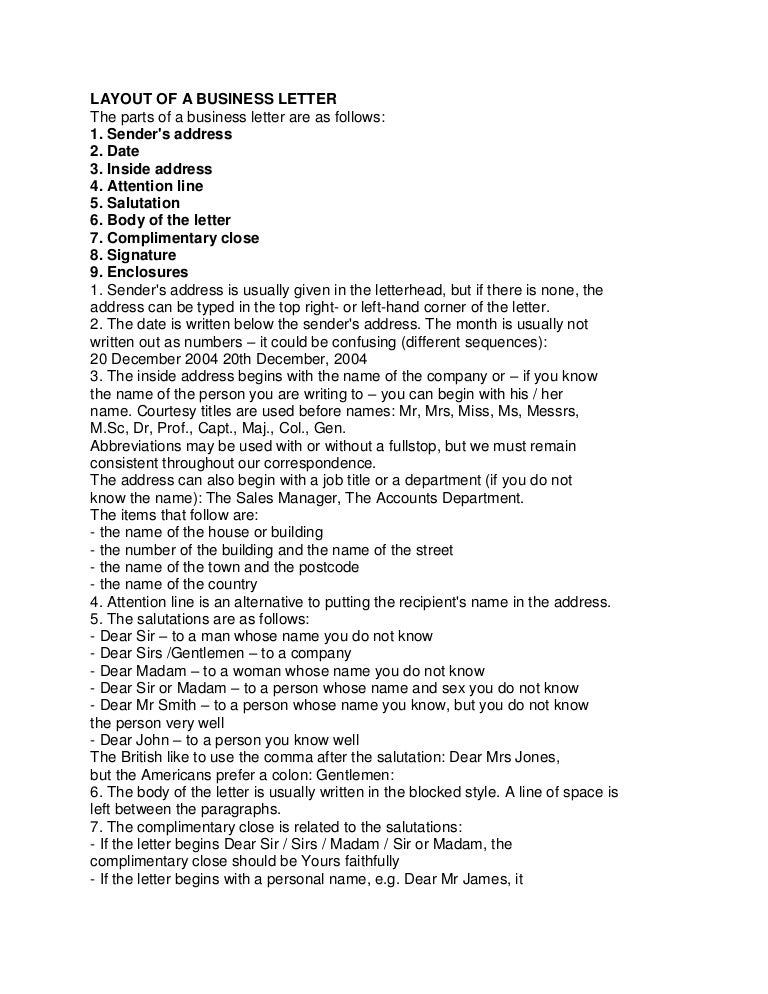 Layout of a business letter group 6 fybms a