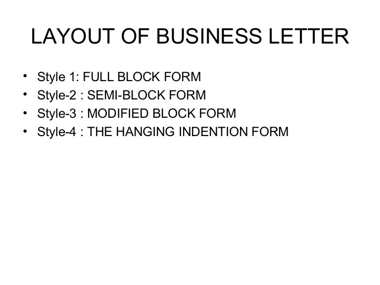 layout of business letters