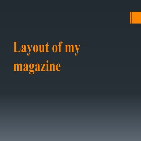 Layout of my magazine