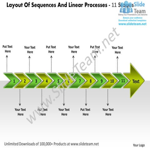 Layout of sequences and linear processes 11 stages power point transformer te...