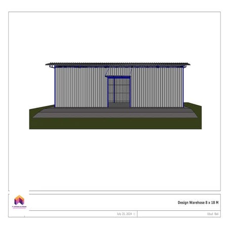 Gambar kerja teknik Layout Warehouse 8 X 18 M