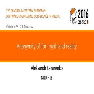 Анонимность Tor: миф и реальность