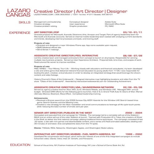 Lazaro Cangas Resume