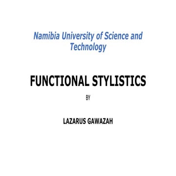 Functional Stylistics in Applied Linguistics