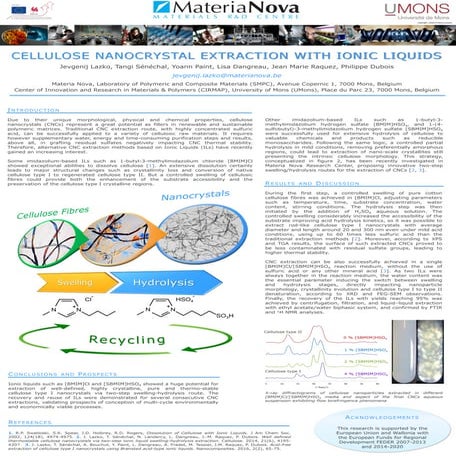 Lazko   cellulose nanocrystal extraction with ionic liquids - poster - biopol...