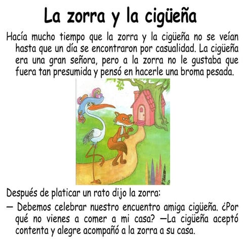 La zorra y la cigüeña