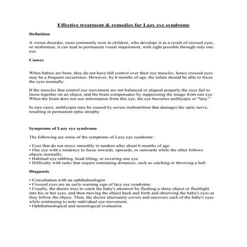 Lazy eye and its homeopathy treatment in Chembur, Mumbai, India.