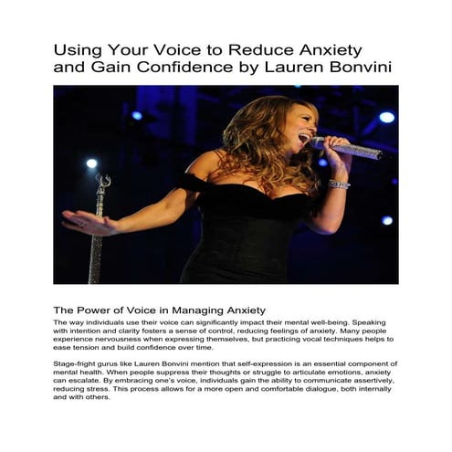 Using Your Voice to Reduce Anxiety and Gain Confidence by Lauren Bonvini