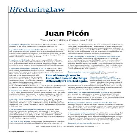 Life during law: Juan Picón, DLA Piper