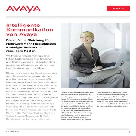 Intelligente Kommunikation von Avaya